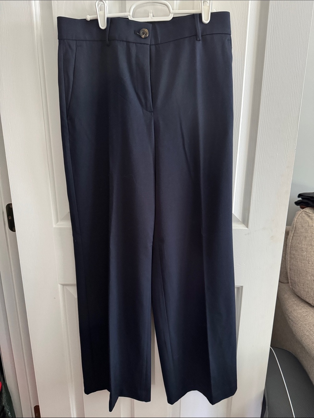 Ann Taylor Navy Straight-Leg Trousers